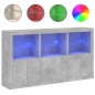 vidaXL Aparador con luces LED gris hormigón 181,5x37x100 cm vidaXL Aparador con luces LED gris hormigón 181,5x37x100 cm