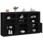 vidaXL Aparador con luces LED negro 181,5x37x100 cm vidaXL Aparador con luces LED negro 181,5x37x100 cm