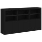 vidaXL Aparador con luces LED negro 181,5x37x100 cm vidaXL Aparador con luces LED negro 181,5x37x100 cm