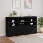 vidaXL Aparador con luces LED negro 181,5x37x100 cm vidaXL Aparador con luces LED negro 181,5x37x100 cm
