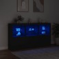 vidaXL Aparador con luces LED negro 181,5x37x100 cm vidaXL Aparador con luces LED negro 181,5x37x100 cm
