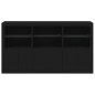 vidaXL Aparador con luces LED negro 181,5x37x100 cm vidaXL Aparador con luces LED negro 181,5x37x100 cm