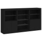 vidaXL Aparador con luces LED negro 181,5x37x100 cm vidaXL Aparador con luces LED negro 181,5x37x100 cm