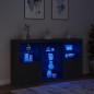 vidaXL Aparador con luces LED negro 181,5x37x100 cm vidaXL Aparador con luces LED negro 181,5x37x100 cm