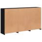 vidaXL Aparador con luces LED negro 181,5x37x100 cm vidaXL Aparador con luces LED negro 181,5x37x100 cm