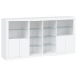 vidaXL Aparador con luces LED blanco 202x37x100 cm vidaXL Aparador con luces LED blanco 202x37x100 cm