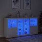 vidaXL Aparador con luces LED blanco 202x37x100 cm vidaXL Aparador con luces LED blanco 202x37x100 cm