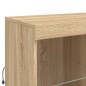 vidaXL Aparador con luces LED roble Sonoma 283x37x100 cm vidaXL Aparador con luces LED roble Sonoma 283x37x100 cm