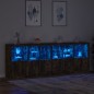 vidaXL Aparador con luces LED roble ahumado 283x37x100 cm vidaXL Aparador con luces LED roble ahumado 283x37x100 cm