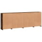 vidaXL Aparador con luces LED roble ahumado 283x37x100 cm vidaXL Aparador con luces LED roble ahumado 283x37x100 cm