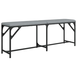 vidaXL Banco de comedor acero y tela gris claro 124x32x45 cm