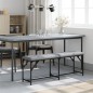 vidaXL Banco de comedor acero y tela gris claro 124x32x45 cm vidaXL Banco de comedor acero y tela gris claro 124x32x45 cm