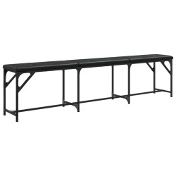 vidaXL Banco de comedor acero y cuero sintético negro 186x32x45 cm