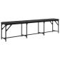 vidaXL Banco de comedor acero y cuero sintético negro 186x32x45 cm vidaXL Banco de comedor acero y cuero sintético negro 186x32x45 cm