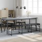 vidaXL Banco de comedor acero y cuero sintético negro 186x32x45 cm vidaXL Banco de comedor acero y cuero sintético negro 186x32x45 cm