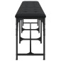 vidaXL Banco de comedor acero y cuero sintético negro 186x32x45 cm vidaXL Banco de comedor acero y cuero sintético negro 186x32x45 cm