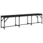 vidaXL Banco de comedor acero y cuero sintético negro 186x32x45 cm vidaXL Banco de comedor acero y cuero sintético negro 186x32x45 cm