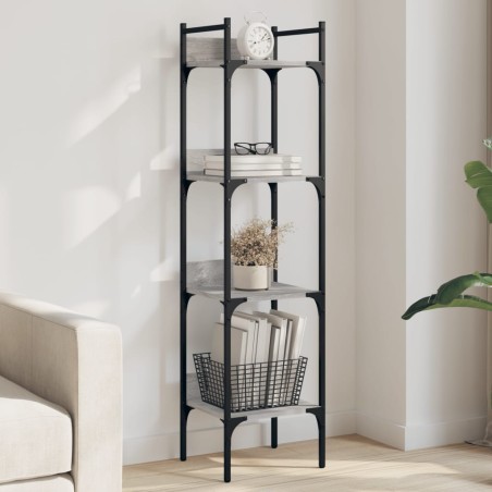 vidaXL Librería de 4 estantes madera gris Sonoma 35x30x138,5 cm
