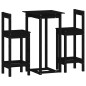 vidaXL Set de bar 3 piezas madera maciza de pino negro vidaXL Set de bar 3 piezas madera maciza de pino negro