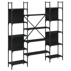 vidaXL Estantería madera de ingeniería negra 155,5x24x166,5 cm