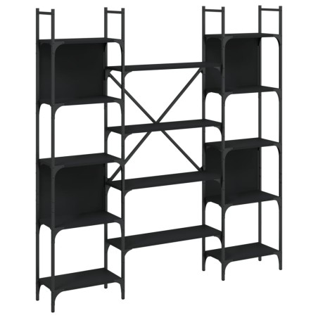 vidaXL Estantería madera de ingeniería negra 155,5x24x166,5 cm