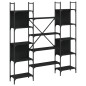 vidaXL Estantería madera de ingeniería negra 155,5x24x166,5 cm vidaXL Estantería madera de ingeniería negra 155,5x24x166,5 cm
