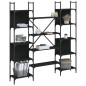 vidaXL Estantería madera de ingeniería negra 155,5x24x166,5 cm vidaXL Estantería madera de ingeniería negra 155,5x24x166,5 cm