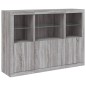 vidaXL Aparador con luz LED 3 pzas madera de ingeniería gris Sonoma vidaXL Aparador con luz LED 3 pzas madera de ingeniería gris Sonoma