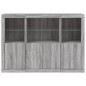 vidaXL Aparador con luz LED 3 pzas madera de ingeniería gris Sonoma vidaXL Aparador con luz LED 3 pzas madera de ingeniería gris Sonoma