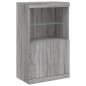 vidaXL Aparador con luz LED 3 pzas madera de ingeniería gris Sonoma vidaXL Aparador con luz LED 3 pzas madera de ingeniería gris Sonoma