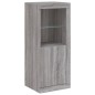 vidaXL Aparador con luz LED 3 pzas madera de ingeniería gris Sonoma vidaXL Aparador con luz LED 3 pzas madera de ingeniería gris Sonoma