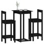 vidaXL Set de bar 3 piezas madera maciza de pino negro vidaXL Set de bar 3 piezas madera maciza de pino negro