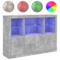 vidaXL Aparador con luz LED 3 pzas madera de ingeniería gris hormigón vidaXL Aparador con luz LED 3 pzas madera de ingeniería gris hormigón