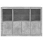 vidaXL Aparador con luz LED 3 pzas madera de ingeniería gris hormigón vidaXL Aparador con luz LED 3 pzas madera de ingeniería gris hormigón