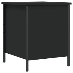 vidaXL Banco con almacenaje madera de ingeniería negro 40x42,5x50 cm