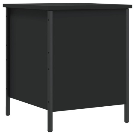 vidaXL Banco con almacenaje madera de ingeniería negro 40x42,5x50 cm