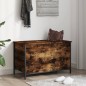 vidaXL Banco almacenaje madera ingeniería roble ahumado 80x42,5x50 cm vidaXL Banco almacenaje madera ingeniería roble ahumado 80x42,5x50 cm