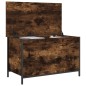 vidaXL Banco almacenaje madera ingeniería roble ahumado 80x42,5x50 cm vidaXL Banco almacenaje madera ingeniería roble ahumado 80x42,5x50 cm