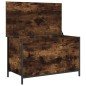 vidaXL Banco almacenaje madera ingeniería roble ahumado 80x42,5x50 cm vidaXL Banco almacenaje madera ingeniería roble ahumado 80x42,5x50 cm