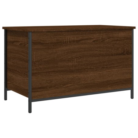 vidaXL Banco almacenaje madera ingeniería marrón roble 80x42,5x50 cm