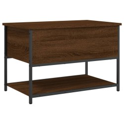 vidaXL Banco almacenaje madera ingeniería marrón roble 70x42,5x47 cm
