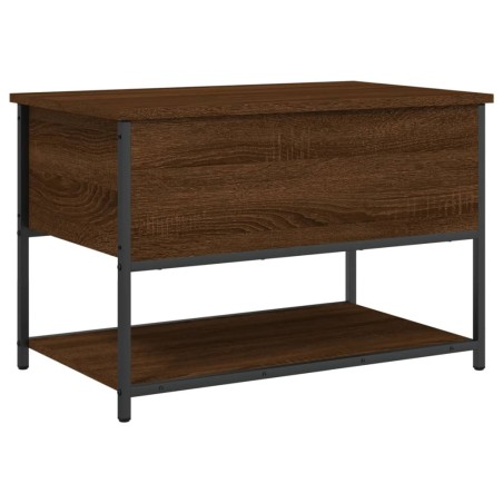 vidaXL Banco almacenaje madera ingeniería marrón roble 70x42,5x47 cm