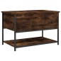 vidaXL Banco almacenaje madera ingeniería roble ahumado 70x42,5x47 cm vidaXL Banco almacenaje madera ingeniería roble ahumado 70x42,5x47 cm
