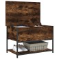 vidaXL Banco almacenaje madera ingeniería roble ahumado 70x42,5x47 cm vidaXL Banco almacenaje madera ingeniería roble ahumado 70x42,5x47 cm