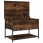 vidaXL Banco almacenaje madera ingeniería roble ahumado 70x42,5x47 cm vidaXL Banco almacenaje madera ingeniería roble ahumado 70x42,5x47 cm