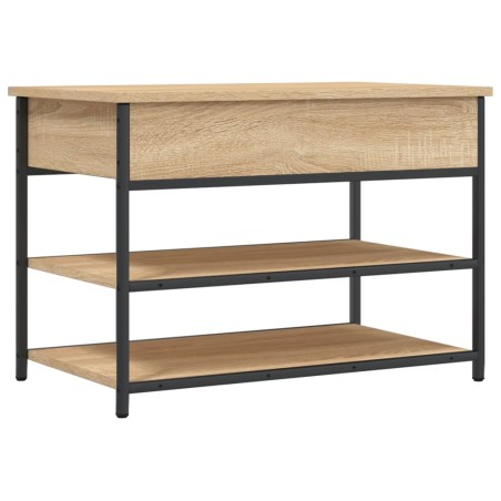 vidaXL Banco zapatero madera de ingeniería roble Sonoma 70x42,5x50 cm