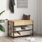vidaXL Banco zapatero madera de ingeniería roble Sonoma 70x42,5x50 cm vidaXL Banco zapatero madera de ingeniería roble Sonoma 70x42,5x50 cm
