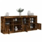 vidaXL Aparador con luces LED roble ahumado 164x37x67 cm vidaXL Aparador con luces LED roble ahumado 164x37x67 cm