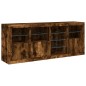 vidaXL Aparador con luces LED roble ahumado 164x37x67 cm vidaXL Aparador con luces LED roble ahumado 164x37x67 cm