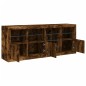 vidaXL Aparador con luces LED roble ahumado 164x37x67 cm vidaXL Aparador con luces LED roble ahumado 164x37x67 cm